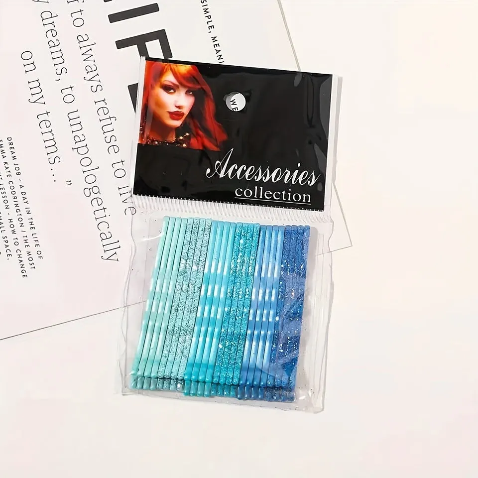 24 Colorful Glitter Bobby Pins Strong Hold Hair Accessories