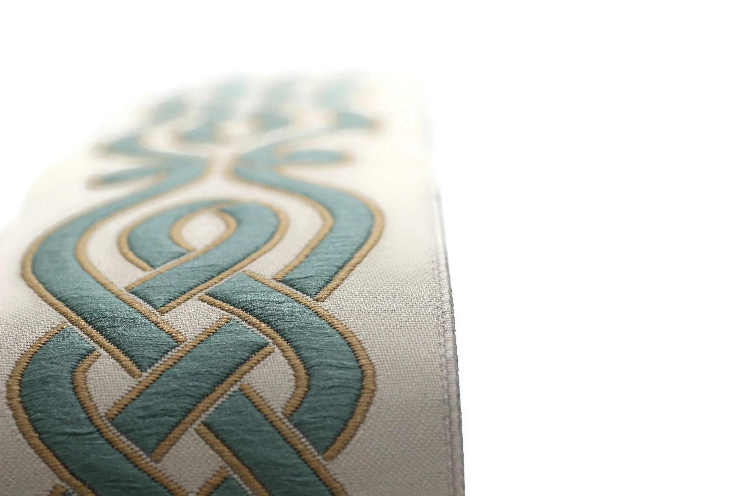 2.7" Embroidery Trim for Drapes, 16 Yards in one Continuous Sewing Trim,Jacquard Ribbon, Curtains, Drapery Banding, Drapery Trim Tape 142 V5