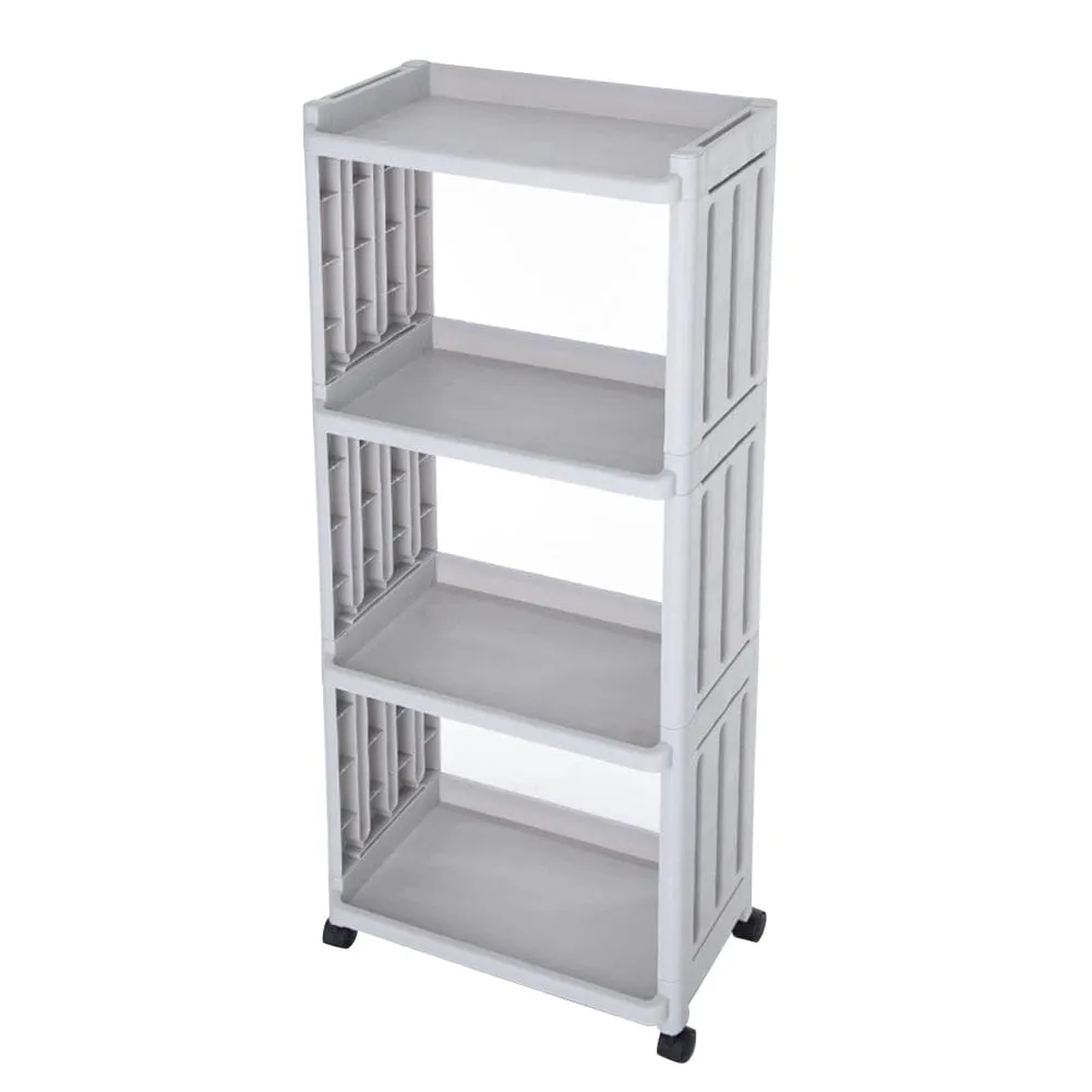 4 Tiers Slim Bathroom Storage Trolley Cart with Wheels