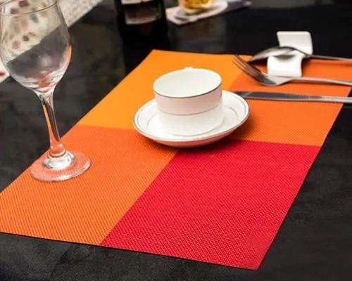 6 Pcs Colorful Insulated Stain Free Table Placemat - Orange