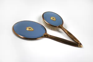 Antique Rosebud Blue Vanity Set
