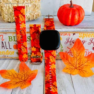 Autumn Leaf Print Silicone Band For Fitbit Versa 3/4/Sense