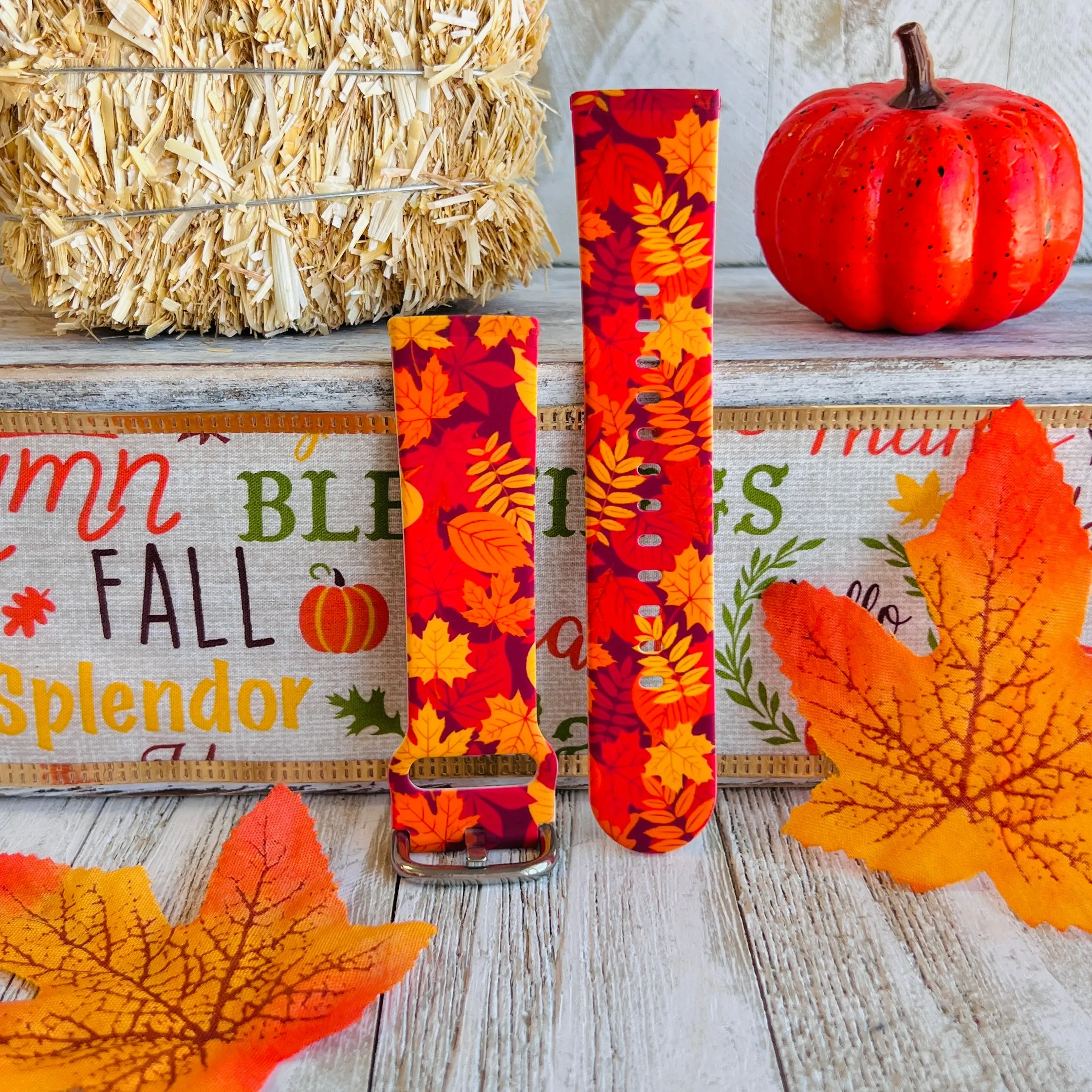 Autumn Leaf Print Silicone Band For Fitbit Versa 3/4/Sense