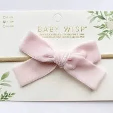 Baby Wisp - Emma  Fabric Baby Bow Infant Headbands-Light Pink