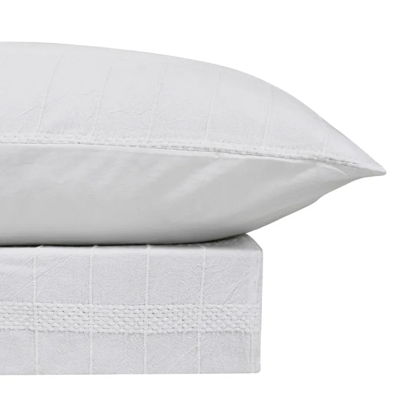 Bas Phillips Mosman Textured Cotton White Quilt Cover Set