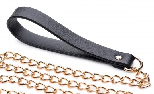 Black and Gold Collar and Leash Set