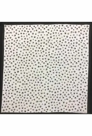 Black and White Pawprint Bandana