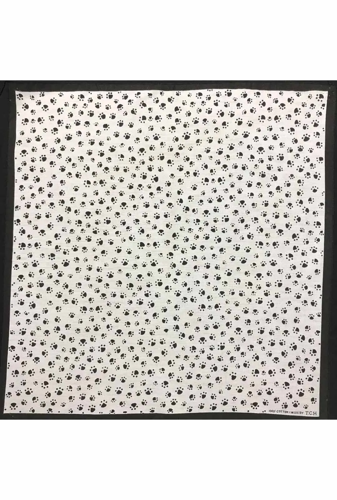 Black and White Pawprint Bandana