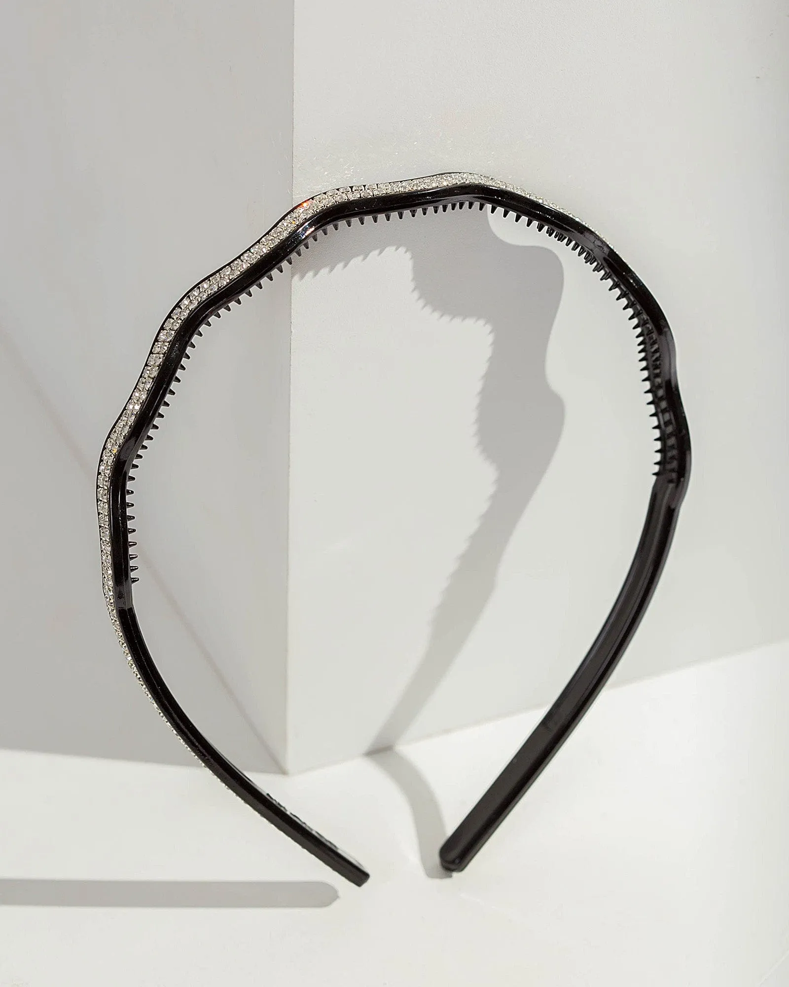 Black Crystal Detail Swirl Headband
