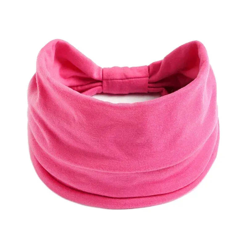 Boho Solid Colour Wide Headbands - Soft, Stylish Hair Accessories for Women and Girls