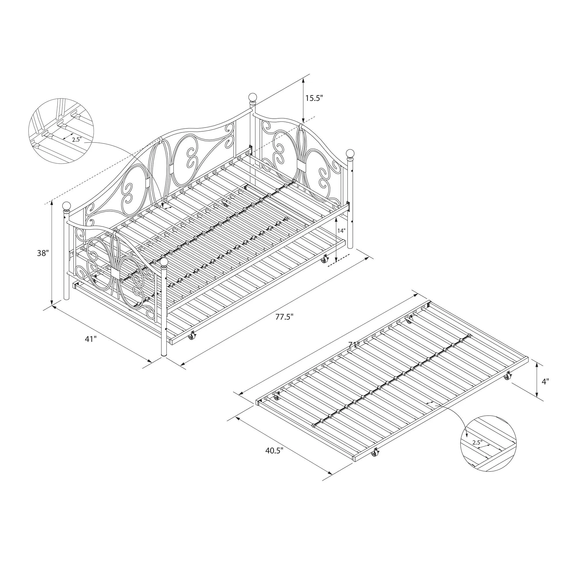 Bombay Metal Daybed