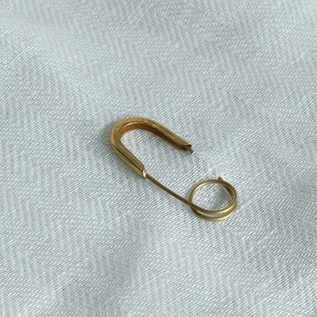 Brass Safety Pins, Set of 6