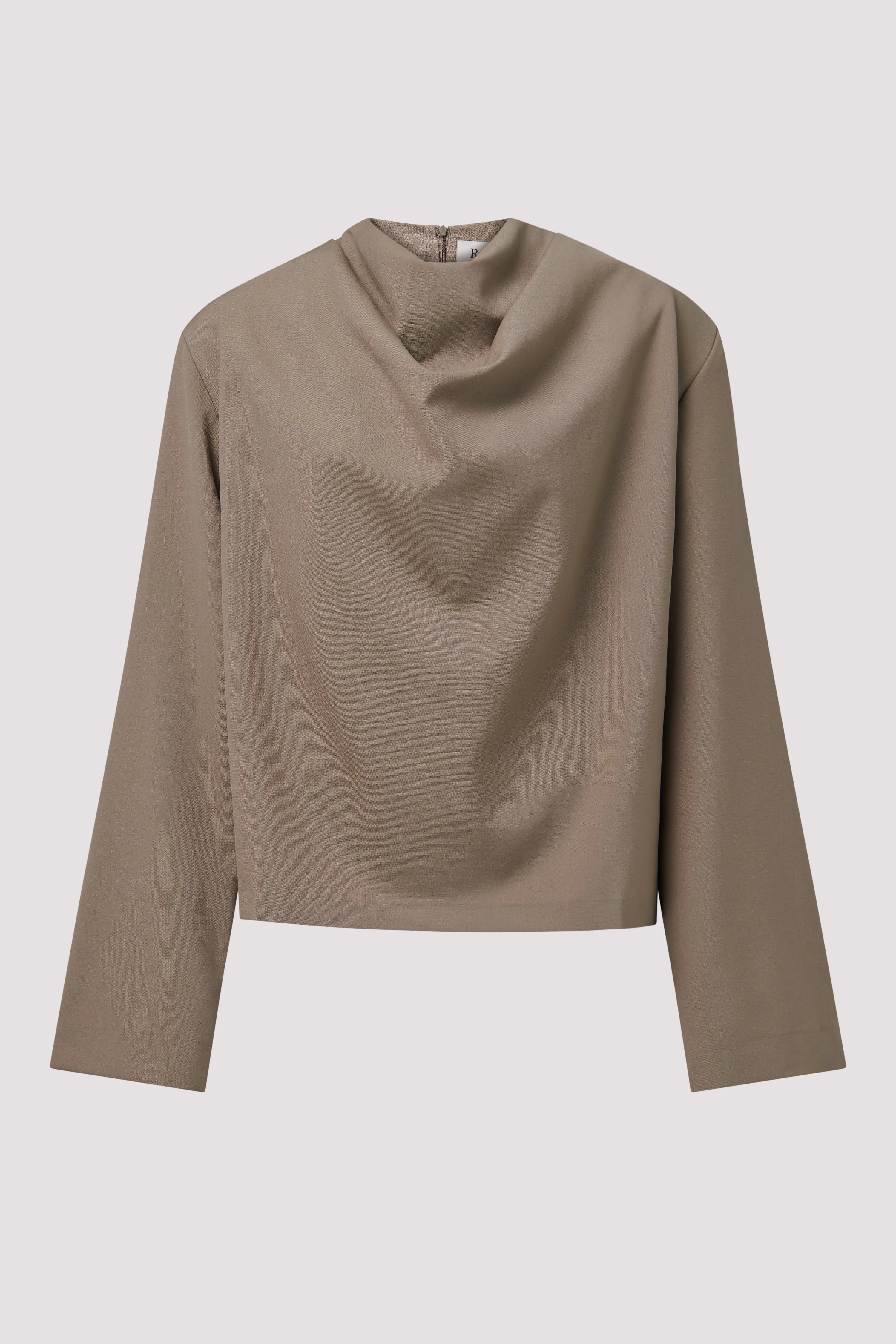 Brown Draped Wool Top