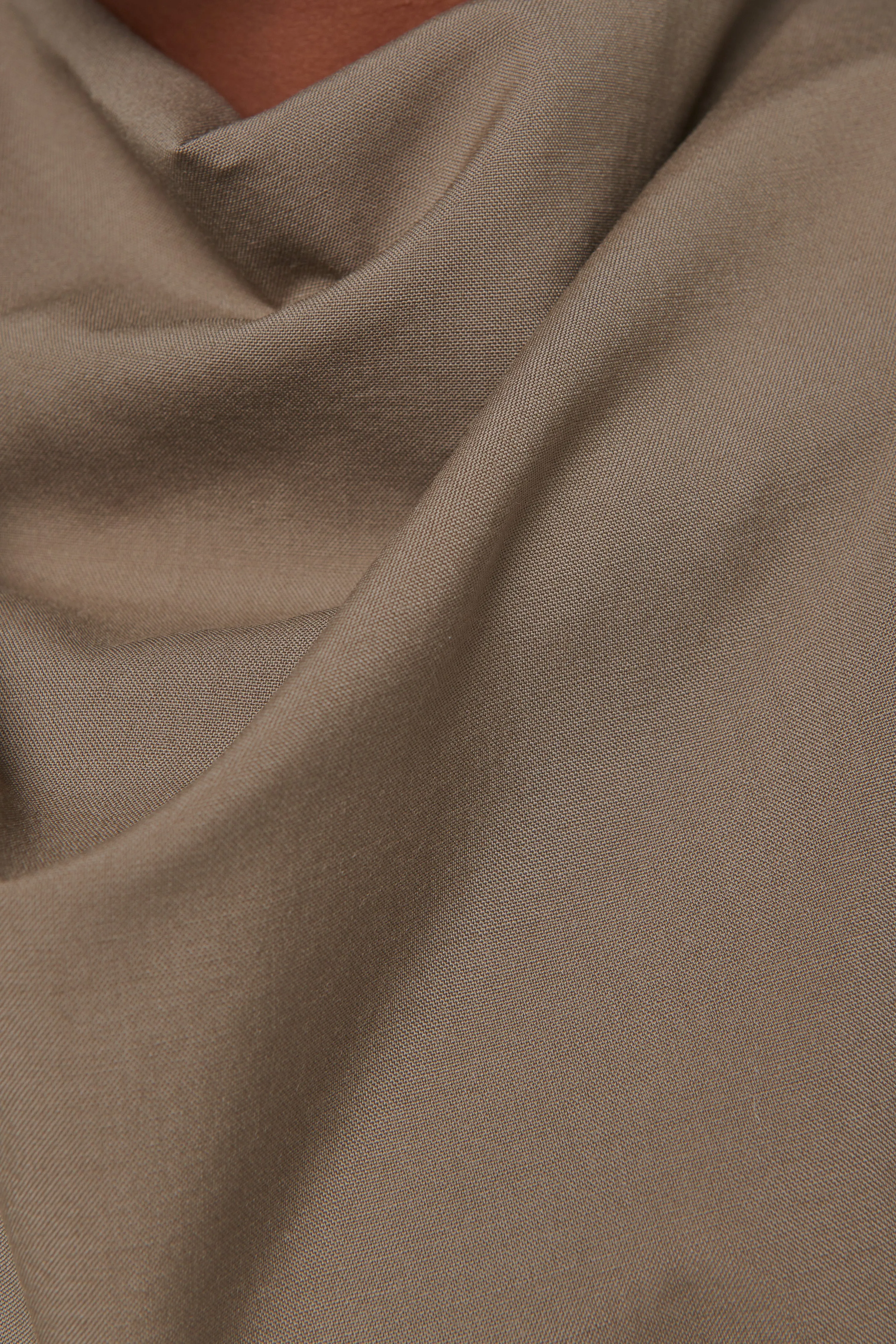 Brown Draped Wool Top