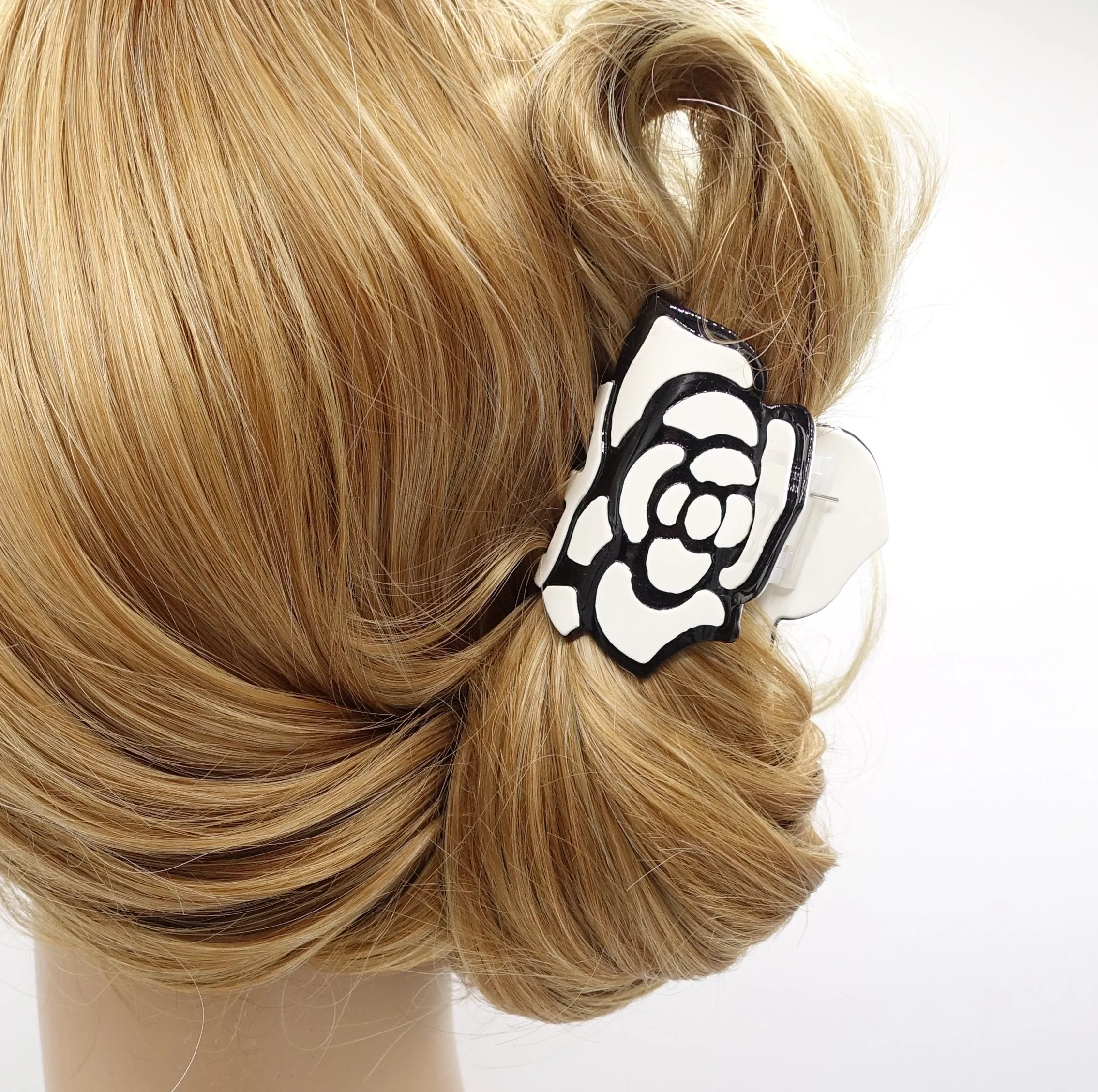 cellulose flower hair claw, rose hair claw for women