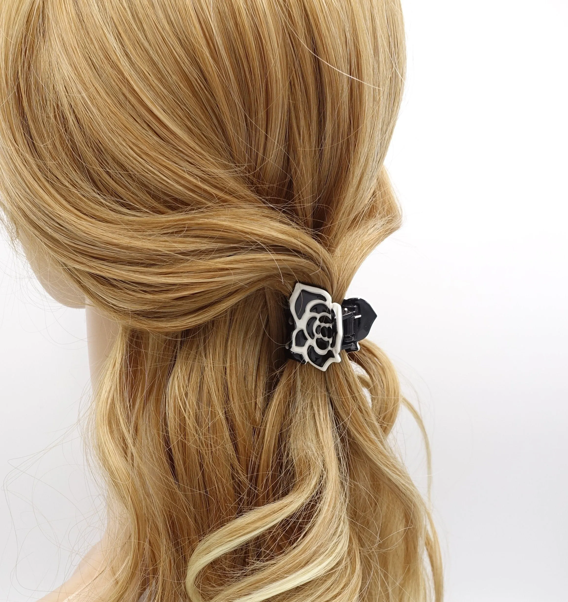 cellulose flower hair claw, rose hair claw for women