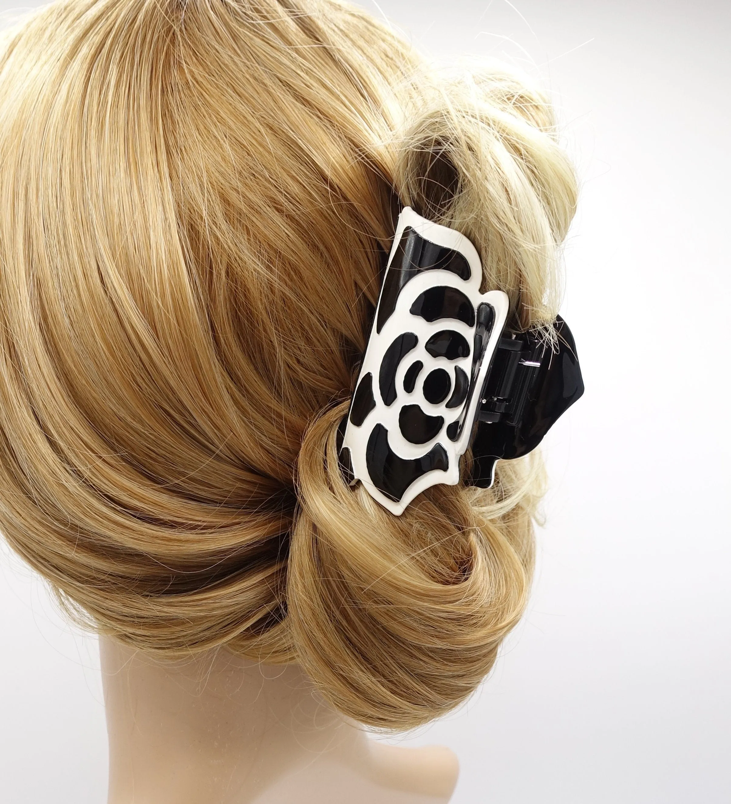 cellulose flower hair claw, rose hair claw for women