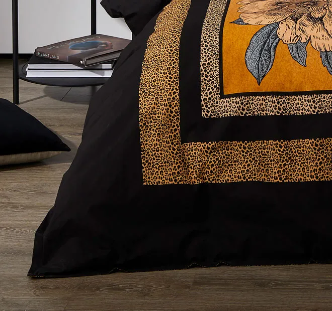 Cheetah Quilt Cover Set Range Black