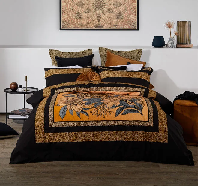 Cheetah Quilt Cover Set Range Black