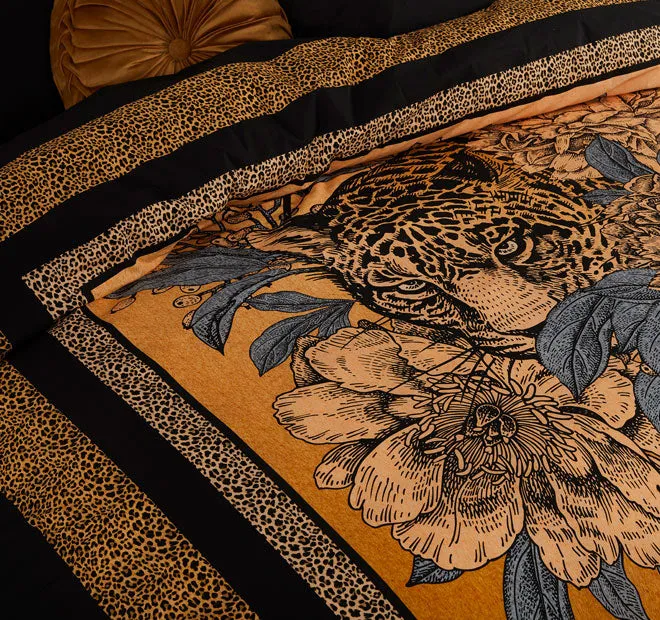 Cheetah Quilt Cover Set Range Black