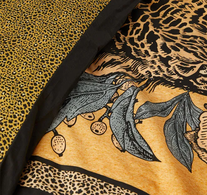Cheetah Quilt Cover Set Range Black