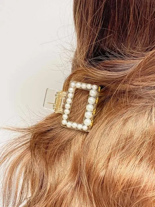 Classic Pearl Claw Clips: Black
