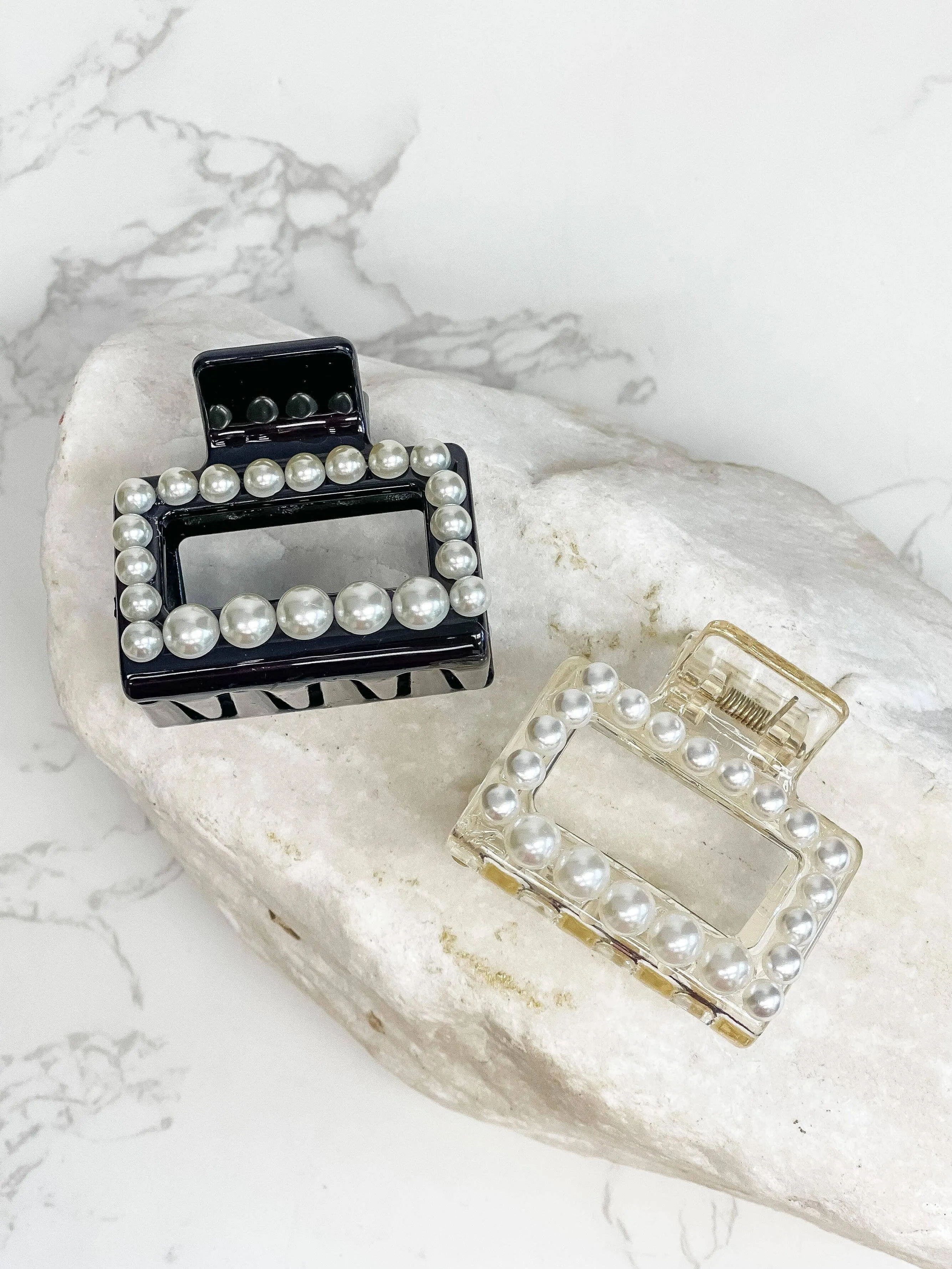 Classic Pearl Claw Clips: Black