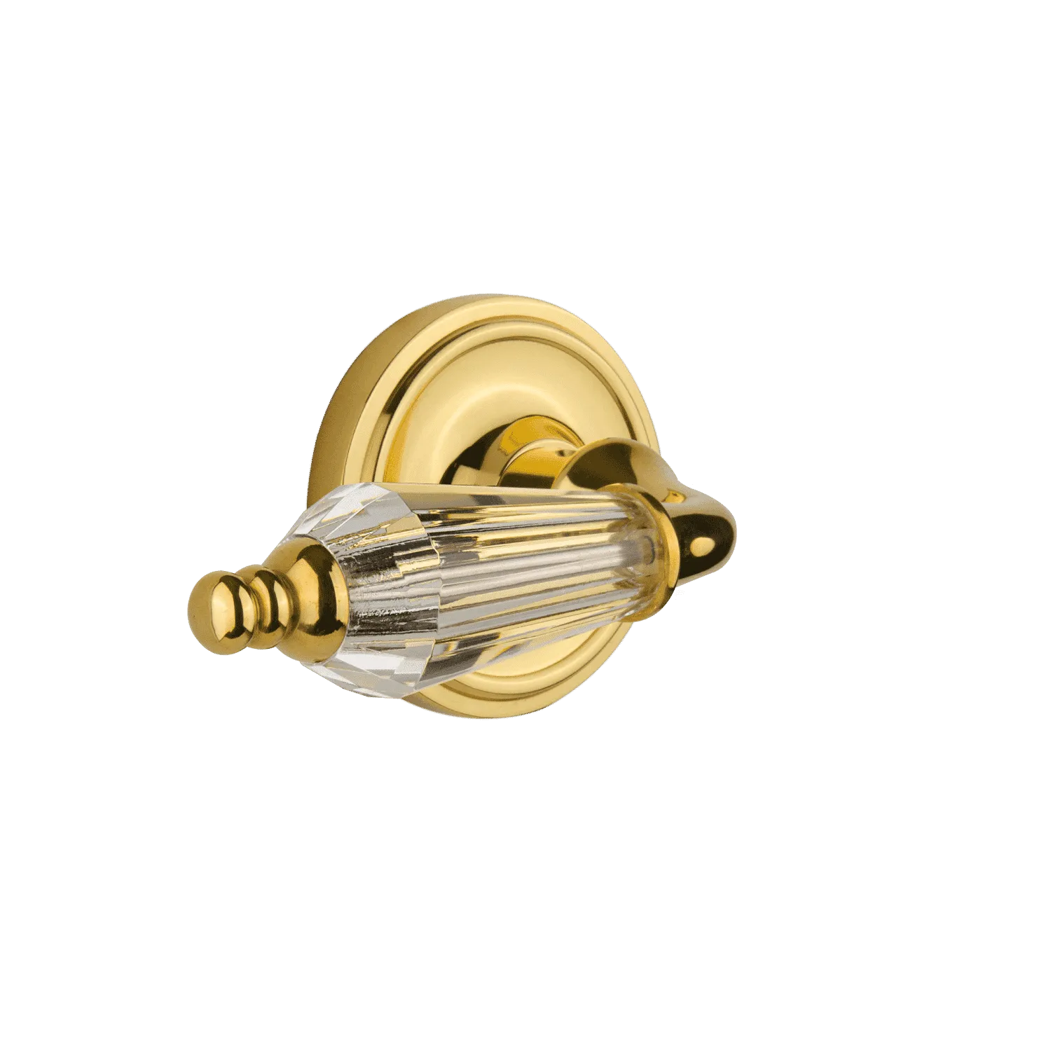 Classic Rosette with Parlour Crystal Lever in Polished Brass