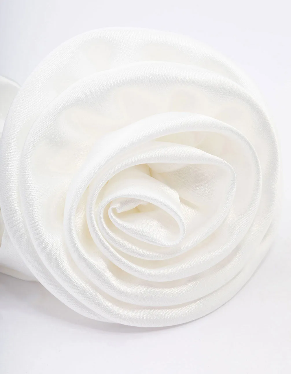 Cream Fabric Rosette Hair Scrunchie