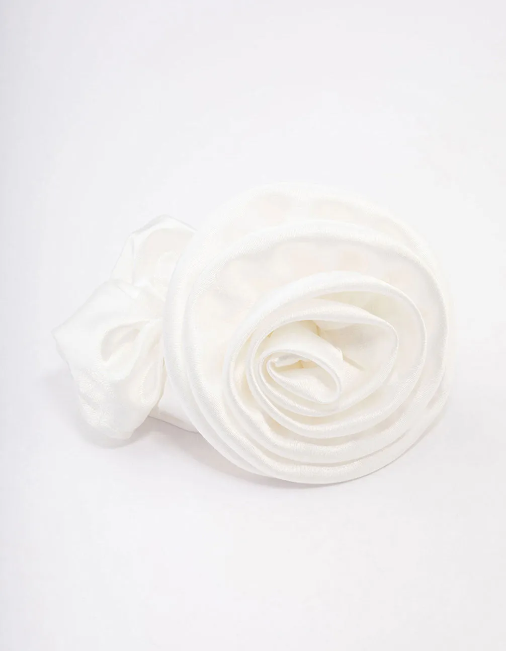 Cream Fabric Rosette Hair Scrunchie