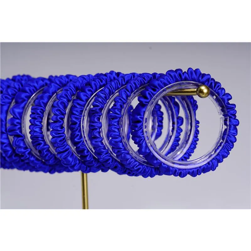 Diamond Blue silk scrunchies mini