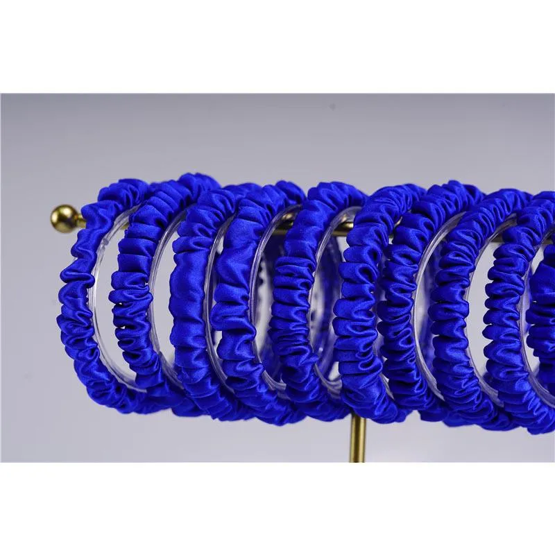 Diamond Blue silk scrunchies mini