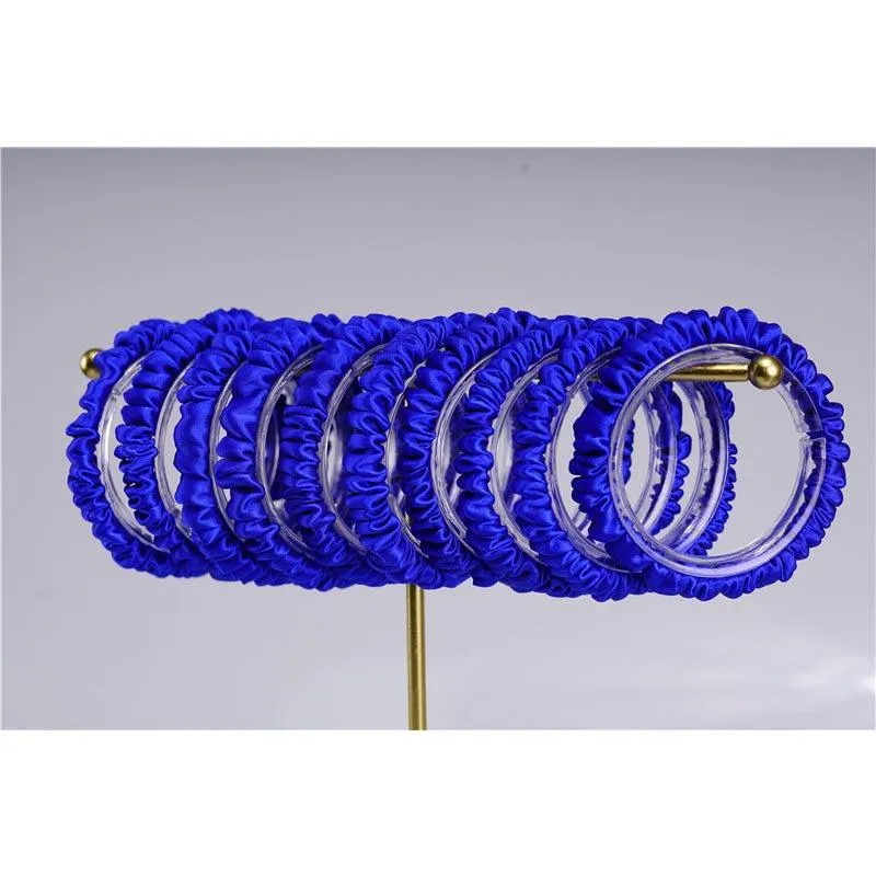 Diamond Blue silk scrunchies mini