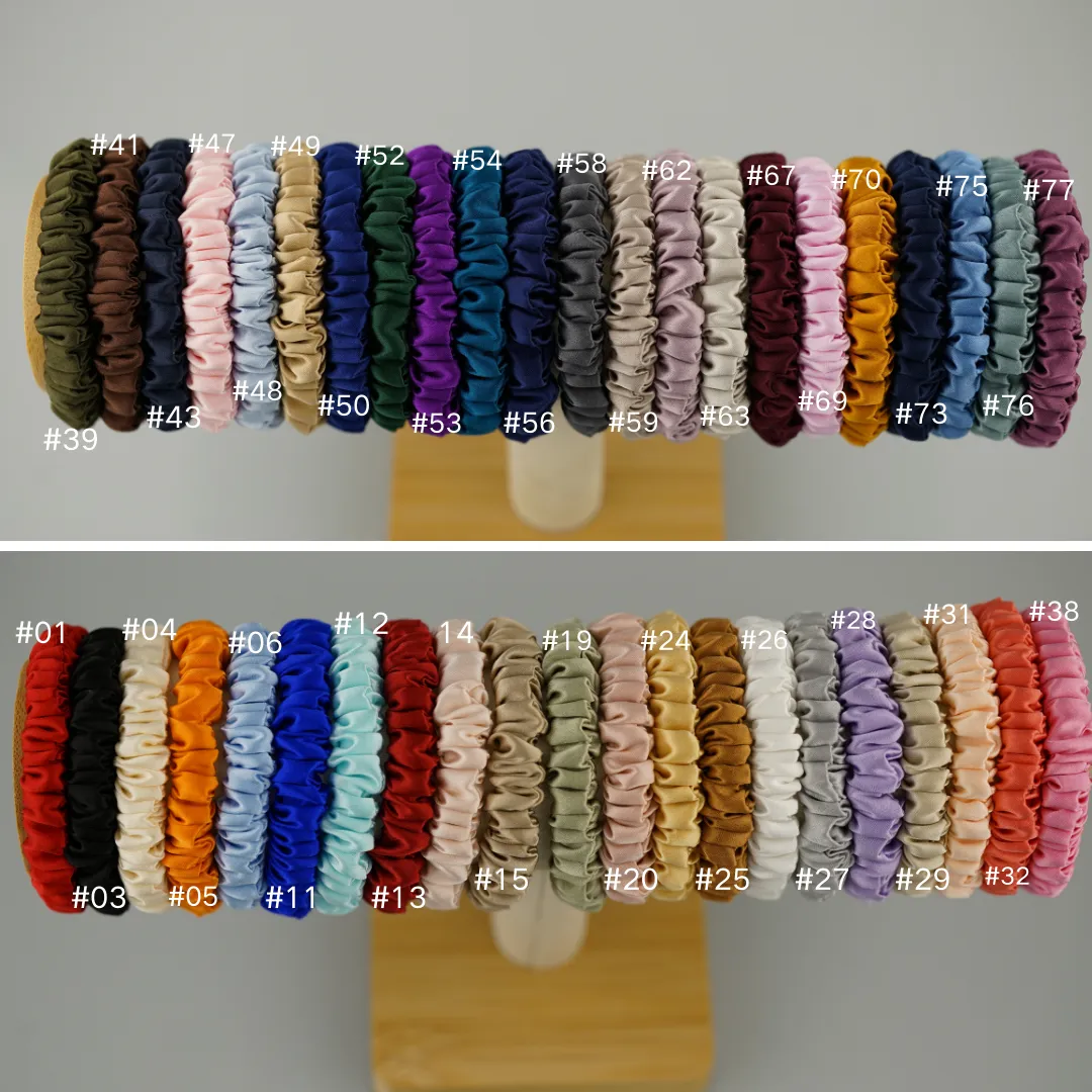 Diamond Blue silk scrunchies mini