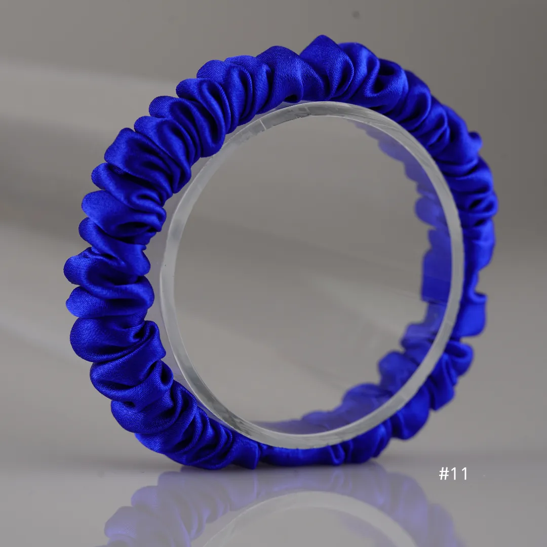 Diamond Blue silk scrunchies mini