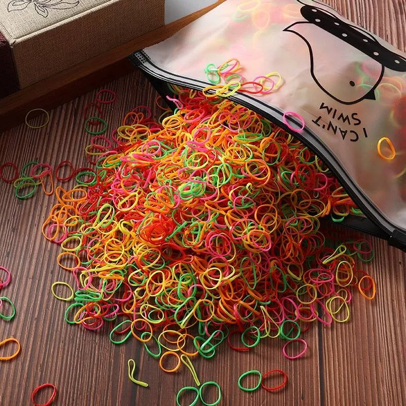 Elastic Hair Bands Bulk Pack: 1000/2000 Pcs for Women and Girls' Ponytail Ties FREE SHIPPING