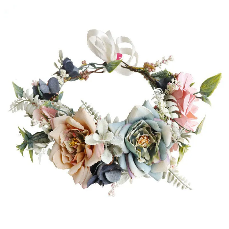 Fairycore Flower Hair Crown Bridal Hair Band
