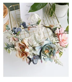 Fairycore Flower Hair Crown Bridal Hair Band
