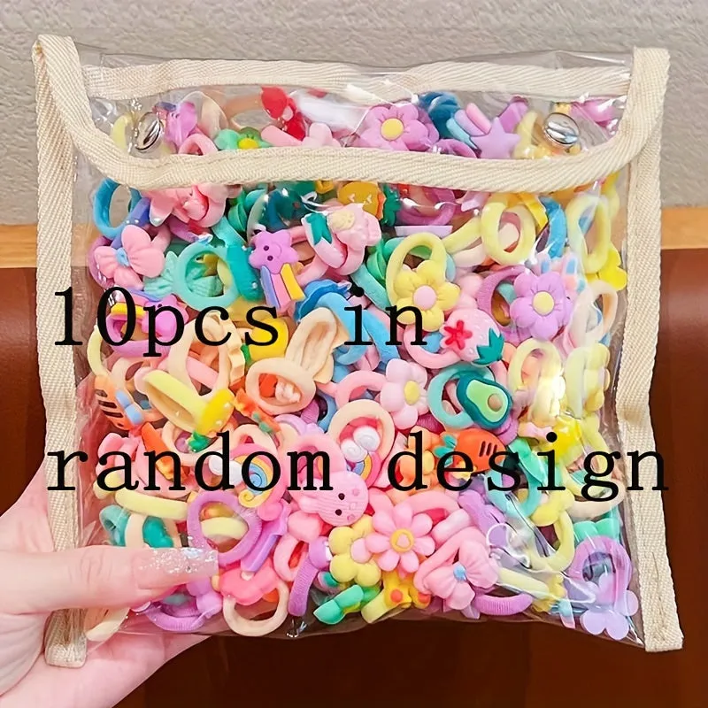 Girls Cartoon Hair Bands  Rainbow Bow Flower Fruit Design