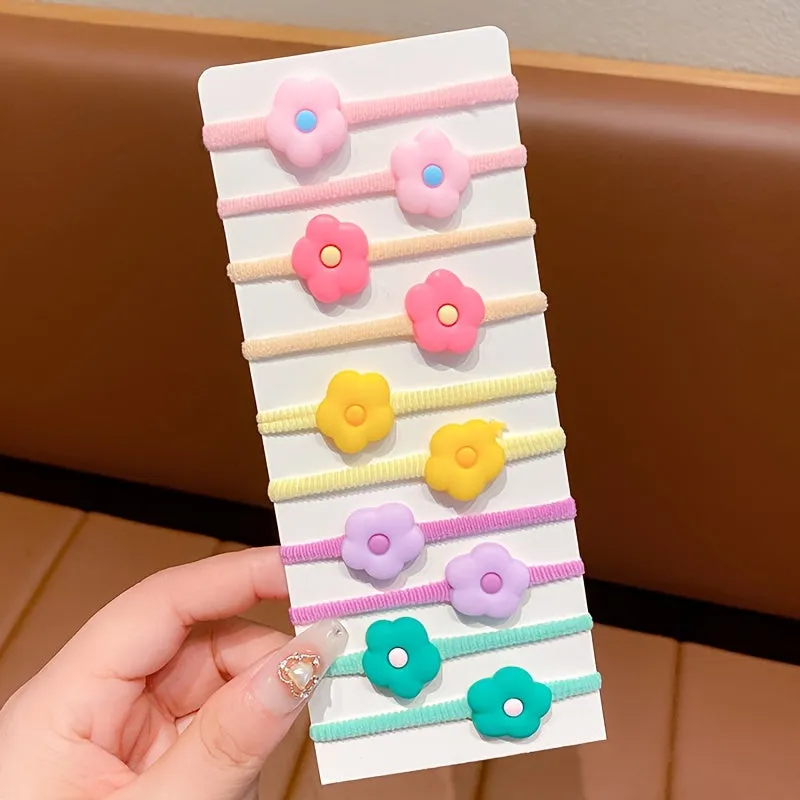 Girls Cartoon Hair Bands  Rainbow Bow Flower Fruit Design