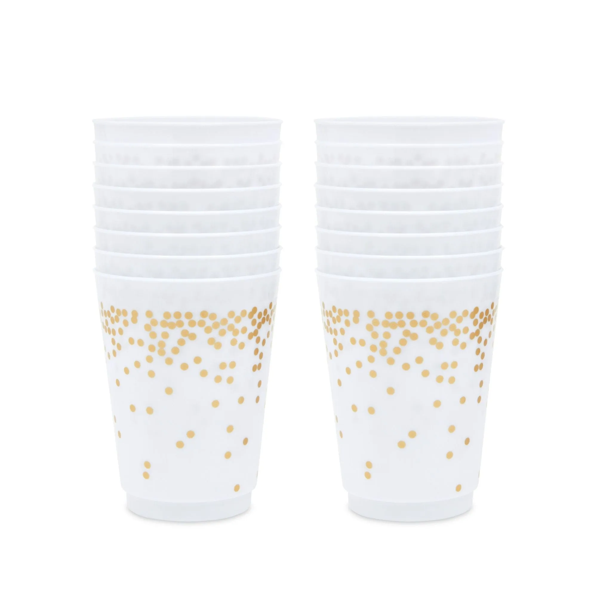 Gold Polka Dot Plastic Party Cups (16 oz, 16 Pack)