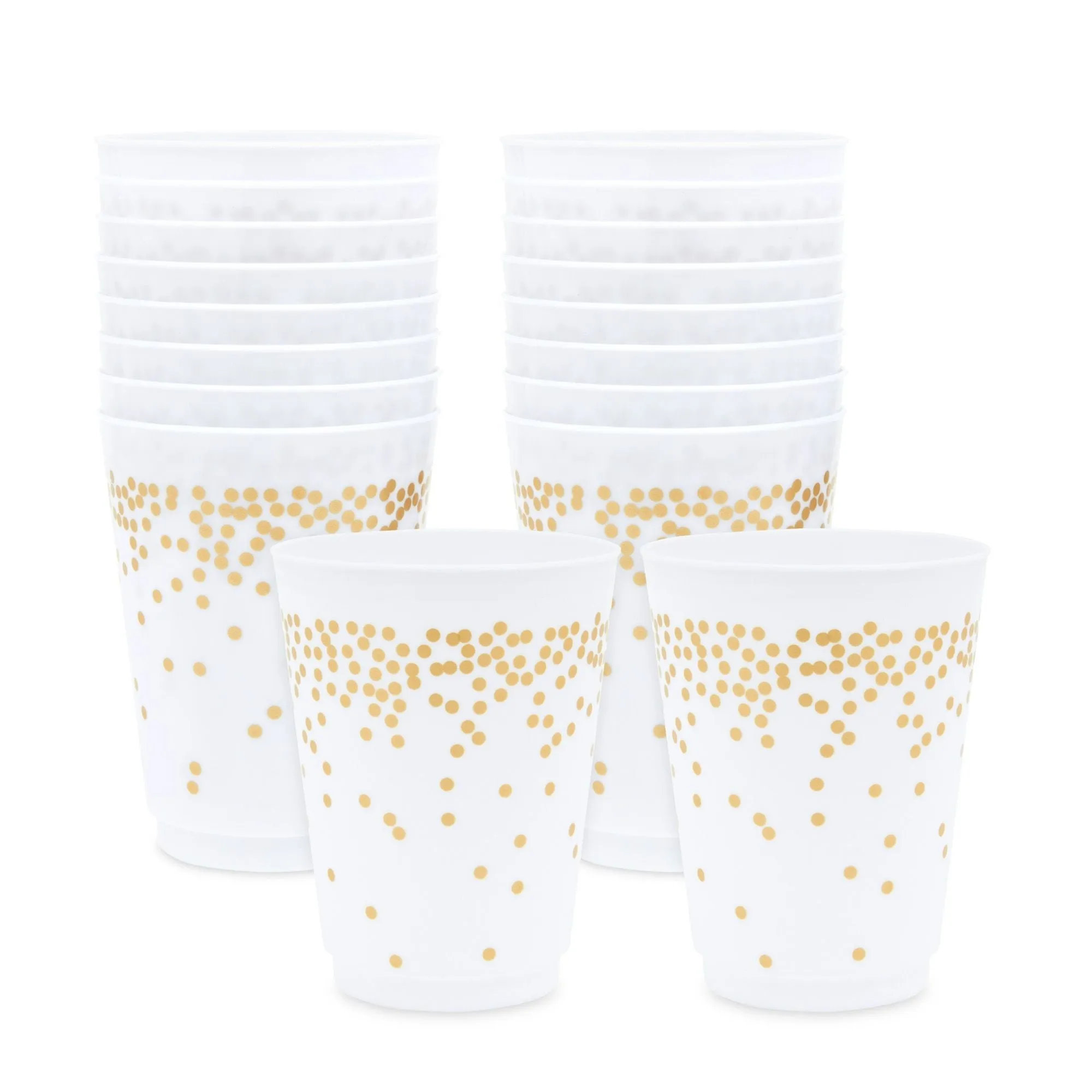 Gold Polka Dot Plastic Party Cups (16 oz, 16 Pack)