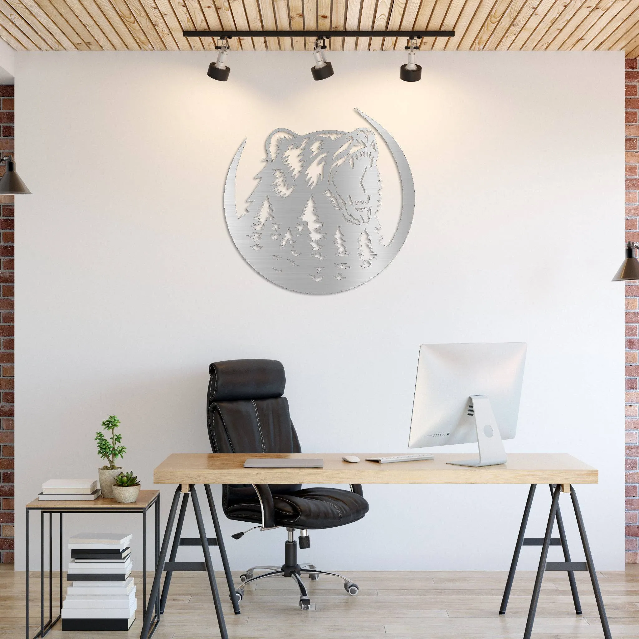 Growling Bear - Metal Wall Art