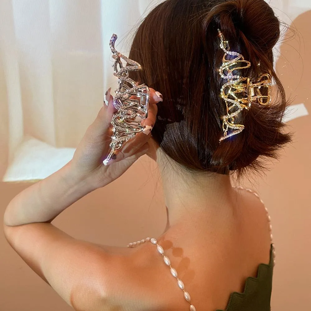 Hair Claw Crystal Pearl Clip