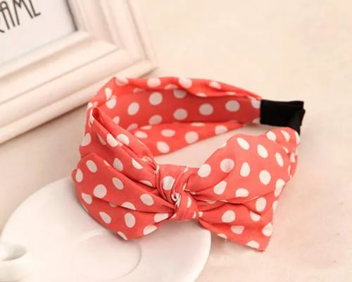 Korean Style Big Bow Polka Dots Headband