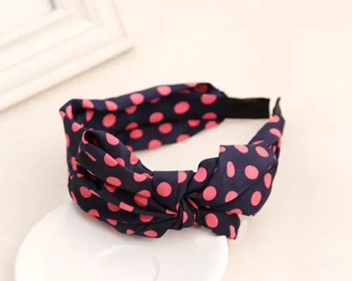 Korean Style Big Bow Polka Dots Headband
