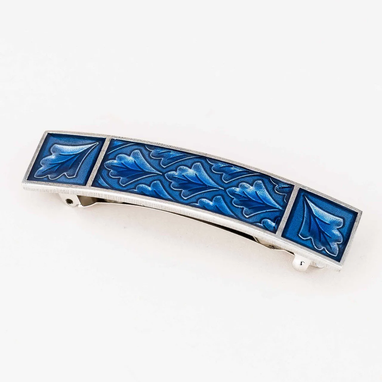Leaf Cobalt Blue Extra Large Hair Barrette - Elegant & Durable Fashion Accessory