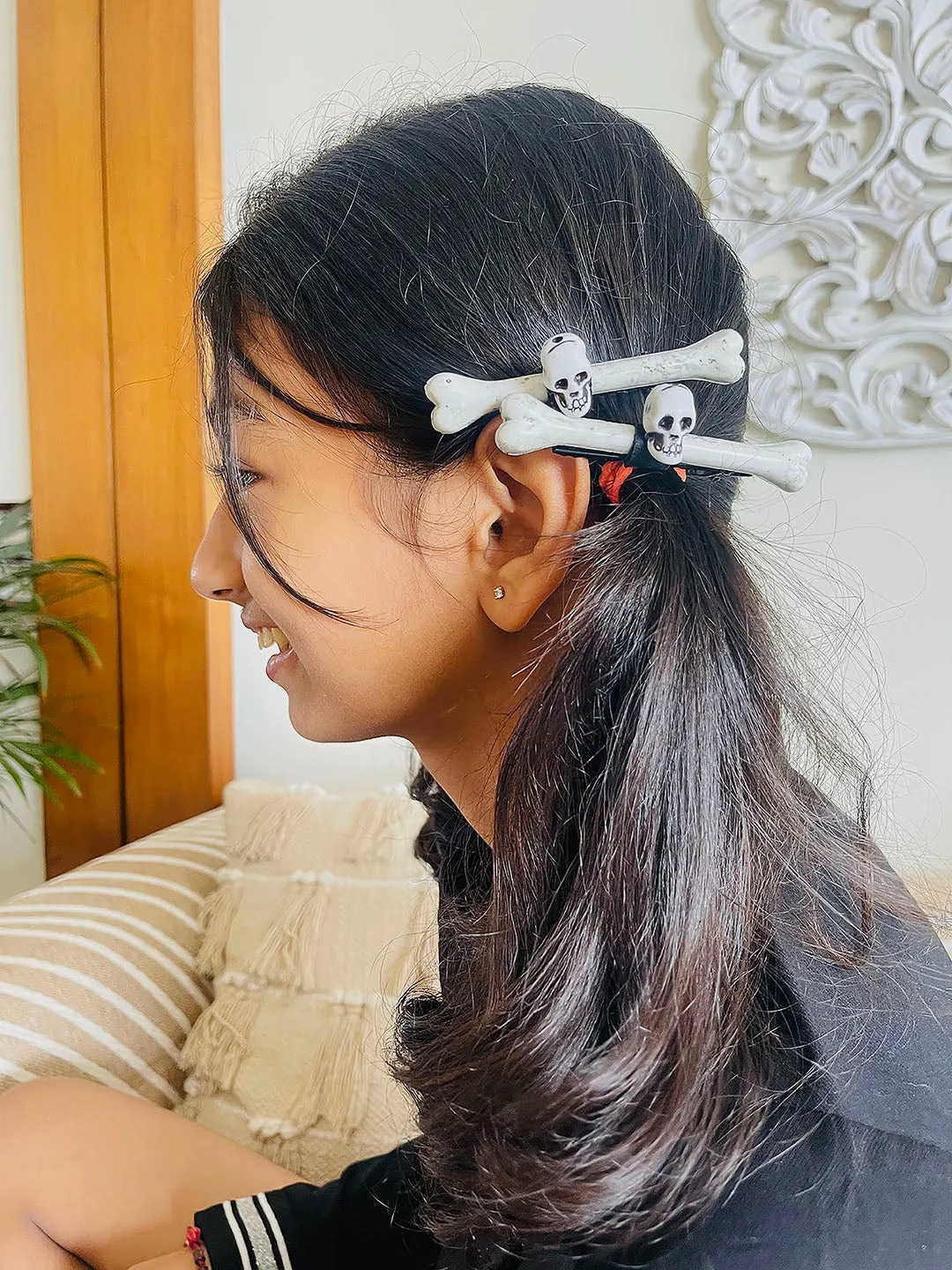 Little Surprise Box Skull & Bone Unique Hair Clip & Hair Accessory for Halloween Party