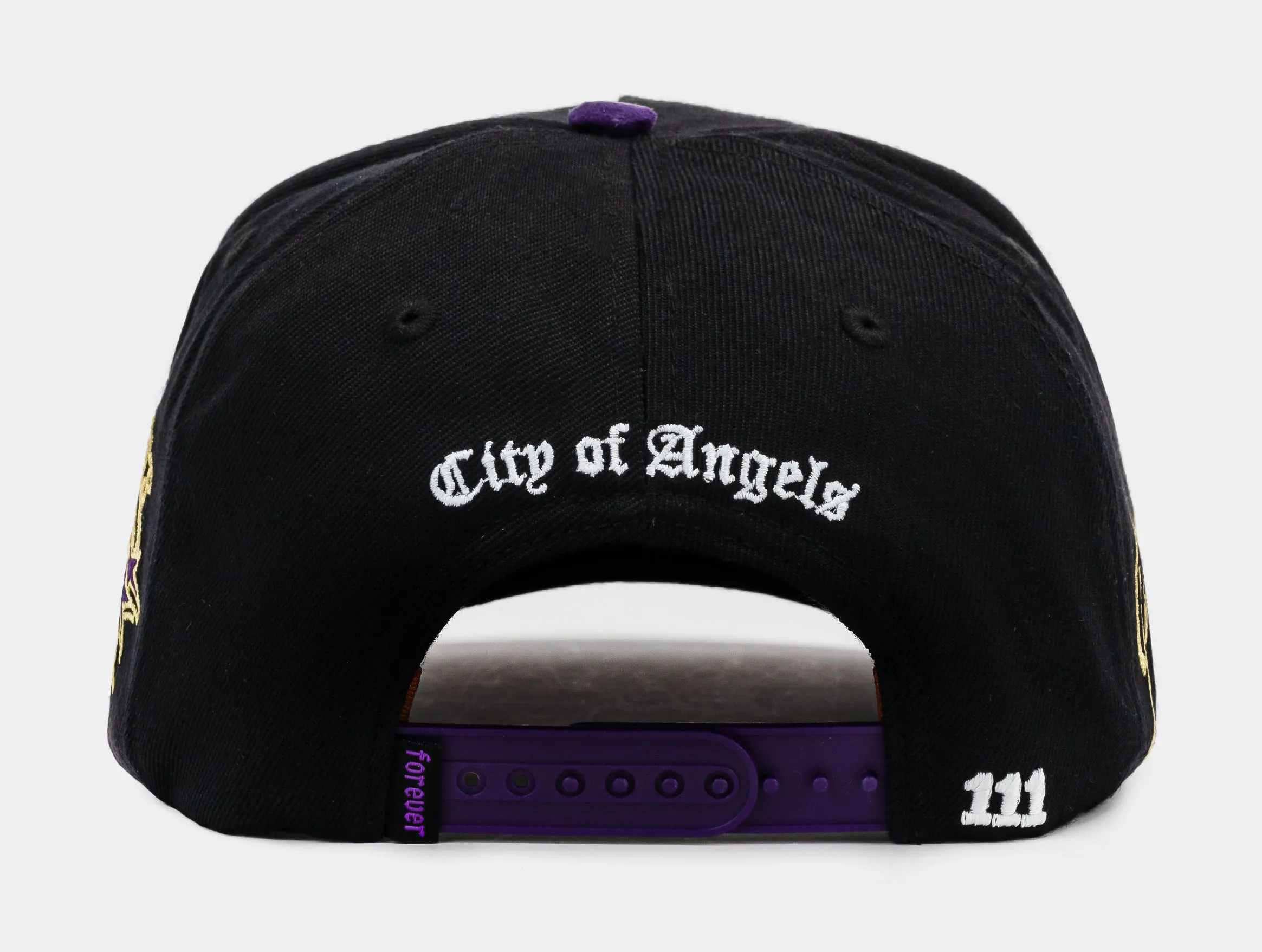 Los Angeles Dreams Dont Sleep Snapback Mens Hat (Black/Purple)