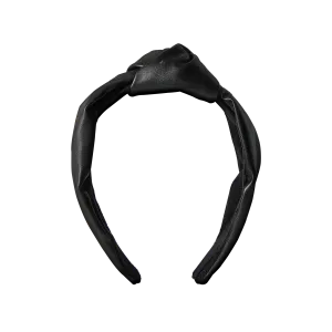 Luxe Vegan Leather Headband - Black